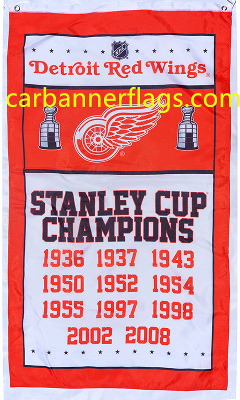 Detroit Red Wings Flag-3x5ft NHL Red Wings Banner-100% polyester -striped - champions