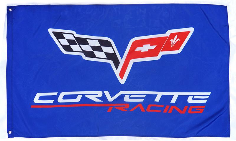 Chevrolet Corvette Flag-3x5 Checkered Banner-Metal Grommets