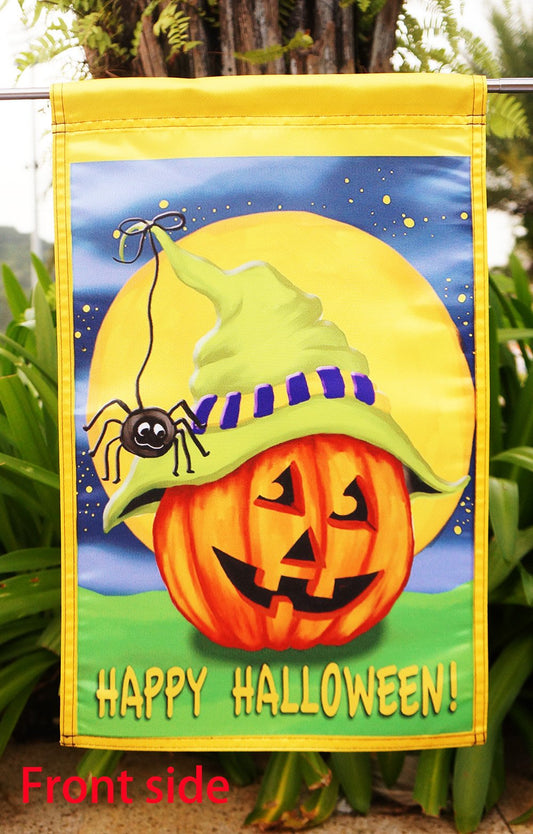 Halloween Hitcher - Decorative Jack o Lantern Fall Spooky Spider House Flag - "12.5 x 18" "28 x 40" Inches
