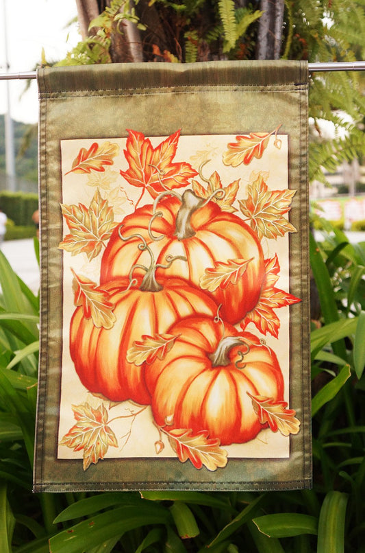 Halloween Home Garden Pumpkin Spice Decorative Garden Flag - "18" x 12.5 "x 28 to 40 inches