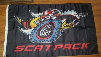 Dodge Scatpack Flag-3x5 FT Banner-100% polyester-2 Metal Grommets