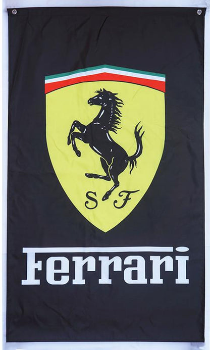 Ferrari checkered Flag for car racing-3x5 FT-100% polyester Banner