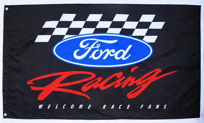 Ford Flag-3x5ft Digital Printing 100% Polyester-Checkered Banner-for Saleen-Mustang-Shelby-Cobra-Cortina