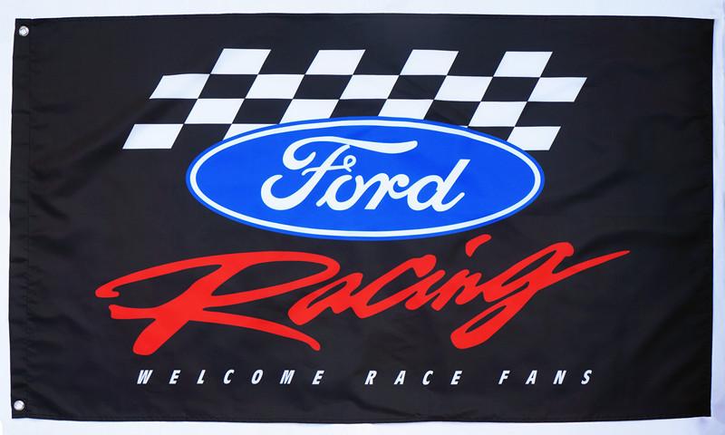 Ford Flag-3x5ft Digital Printing 100% Polyester-Checkered Banner-for Saleen-Mustang-Shelby-Cobra-Cortina