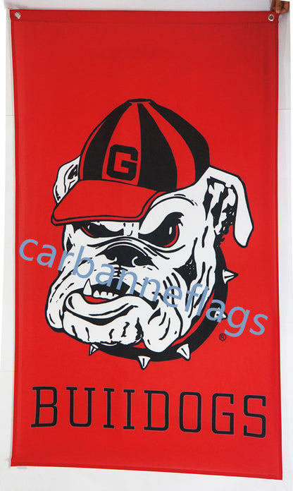 NCAA Georgia Bulldogs flag University of Georgia banner,100% polyster