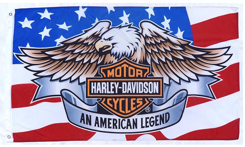 Harley Davidson FLAG BANNER LEGENDARY-3x5 motorcycles banner-100% polyester