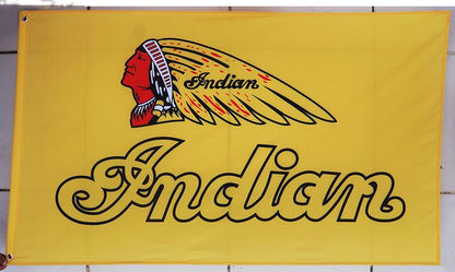Indian motorcycles Flag-3x5 FT-100% polyester Banner-Red-Yellow