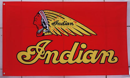 Indian motorcycles Flag-3x5 FT-100% polyester Banner-Red-Yellow