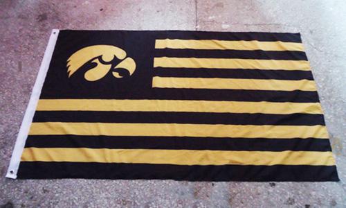 NCAA Iowa Hawkeyes Flag-3x5 FT  Iowa University Banner-100% polyester-2 Metal Grommets