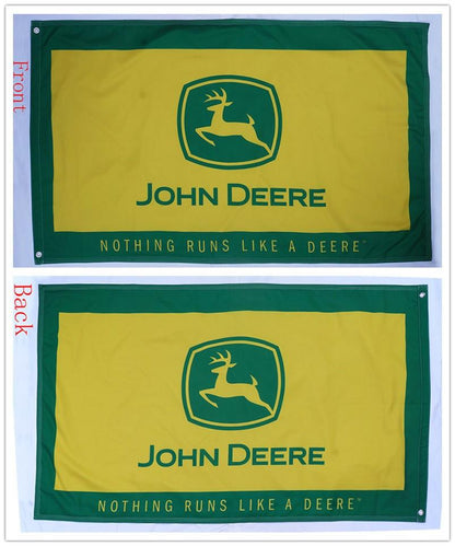 John deere flag-3x5 FT-100% polyester-Banner-one sided & 2 sided