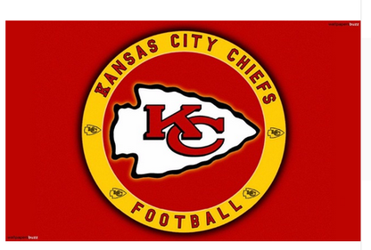 Kansas City Chiefs Flag-3x5 FT NFL Chiefs Banner-100% polyester-2 Metal Grommets