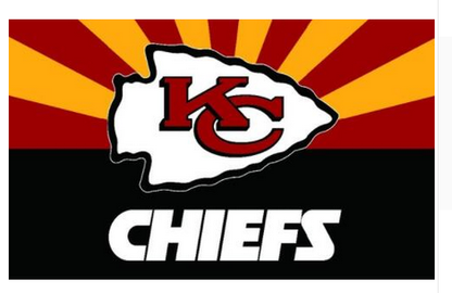 Kansas City Chiefs Flag-3x5 FT NFL Chiefs Banner-100% polyester-2 Metal Grommets