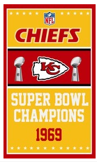 Kansas City Chiefs Flag-3x5 FT NFL Chiefs Banner-100% polyester-2 Metal Grommets