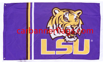 NCAA LSU Tigers flag 3x5ft Louisana State University Tigers banner 90*150CM 100% polyester