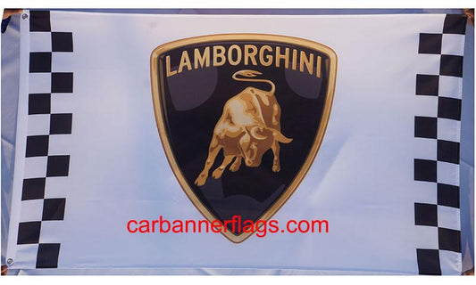 Lamborghini checkered Flag-3x5 Banner-100% polyester