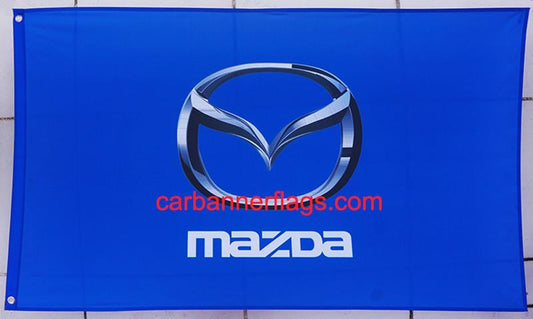 Mazda Flag-3x5 Racing Banner-100% polyester-Blue