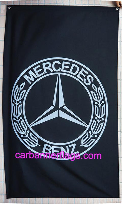 Mercedes benz Flag-3x5 Checkered AMG 3M Banner-100% polyester