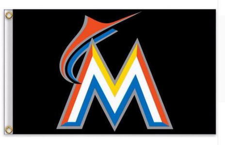 Miami Marlins Flag-3x5 FT MLB Marlins Banner-100% polyester-2 Metal Grommets