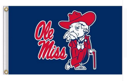 NCAA Mississippi Rebels flag-3x5 FT University of Mississippi Banner-100% polyester
