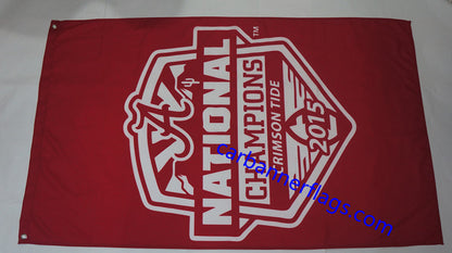 NCAA Alabama Crimson Tide Flag 2015 National Champions flag , Alabama University banner ,90*150CM 100% polyester