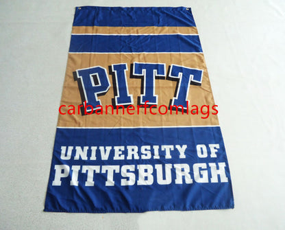 NCAA Pittsburgh Panthers Flag 3x5Ft  University of  Pittsburgh banner 100% polyester PITT flags