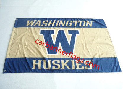NCAA Washington Huskies Flag 100% Polyester  University of Washington Huskies Banners 3FTX 5FT