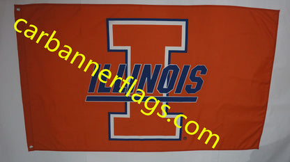 NCAA Illinois Fighting Illini Flag University of Illinois Banner,100% polyester flag,3*5 ft