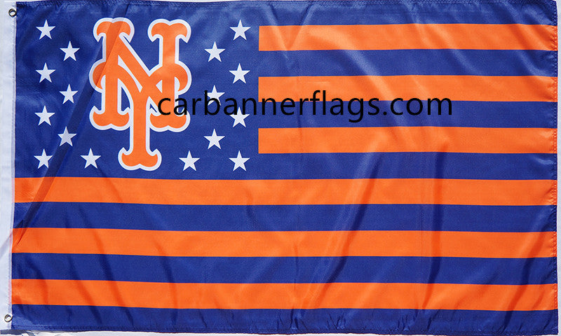 New York Mets Flag 3 x 5 FT MLB Banner brass metal holes Flag 100% polyester