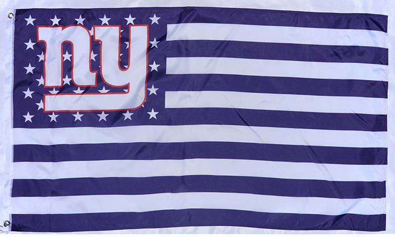 New York Giants Patch Button Circle Logo Flag Large 3x5 Banner