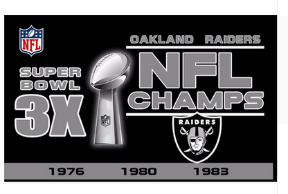 Las Vegas Raiders Flag Oakland Raiders Flag-3x5 NFL Banner-100% polyester-black