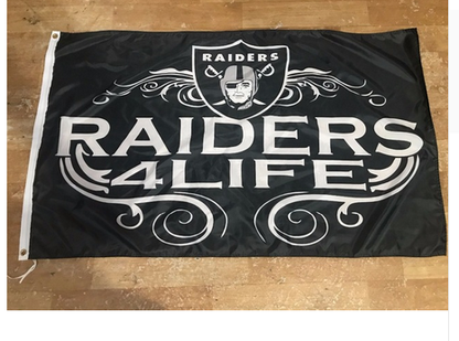Las Vegas Raiders Flag Oakland Raiders Flag-3x5 NFL Banner-100% polyester-black