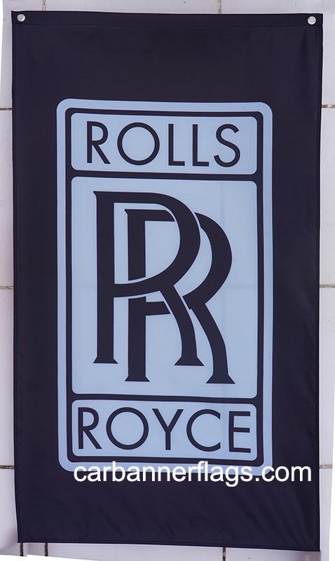 Rolls Royce Flag-3x5 Banner-100% polyester-Black