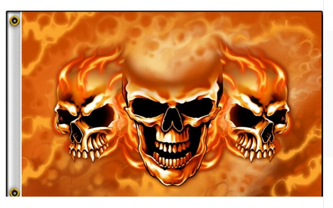 Skull Flag-3x5 Banner-100% polyester