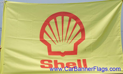 Shell Flag-3x5 FT Banner-100% polyester-2 Metal Grommets