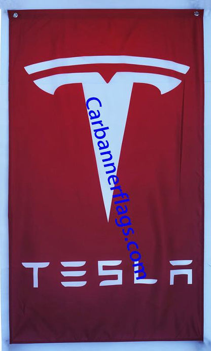 Tesla Flag-3x5 Tesla Motor Banner-100% polyester