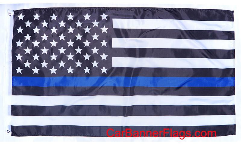 Thin Blue Line USA American Flag-3x5 Blue Lives Matter USA American Police Flags-Honoring Law Enforcement Officers Banners