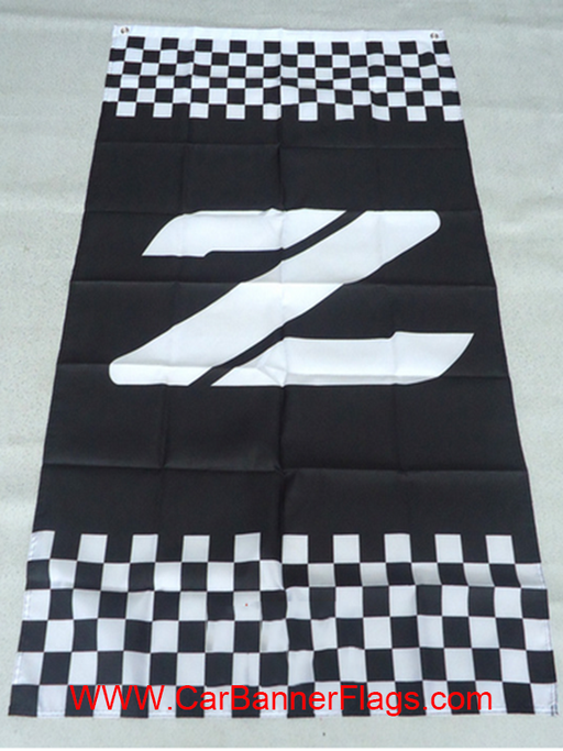 Z Flag Checkered -Nissan Datsun Z Car Racing Banner-3x5 FT-100% polyester-2 Metal Grommets