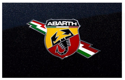 Abarth flag 3x5FT Custom High Quality Fait Scorpion Logo Abarth banner -100% polyester-2 Metal Grommets