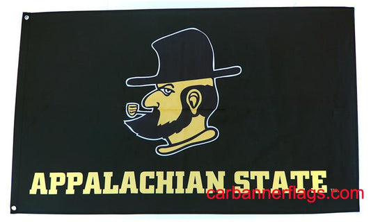 NCAA Appalachian State Mountaineers Flags  University of Appalachian State Flag-3x5 Banner-100% polyester-Black