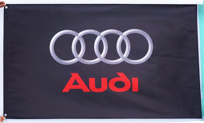 Audi Flag-3x5 FT-100% polyester-Quattro Banner-Checkered