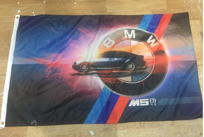 BMW flag for car racing-3x5 FT-100% polyester Banner- 2 Metal Grommets