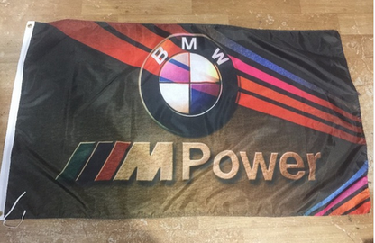 BMW flag for car racing-3x5 FT-100% polyester Banner- 2 Metal Grommets