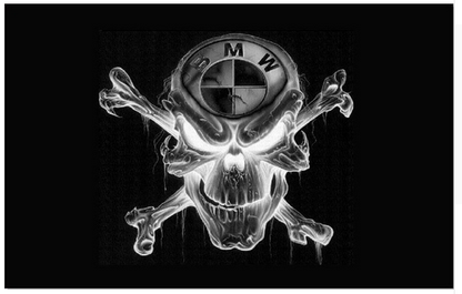 BMW flag for car racing-3x5 FT-100% polyester Banner- 2 Metal Grommets