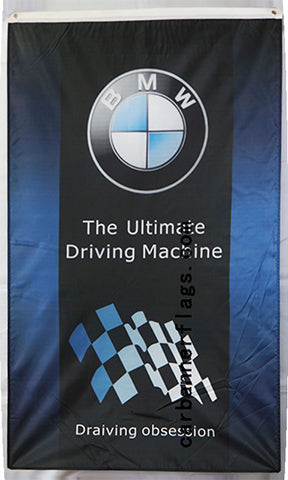 BMW flag for car racing-3x5 FT-100% polyester Banner- 2 Metal Grommets