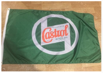 Castrol flag-3x5 FT-100% polyester Banner-2 Metal Grommets