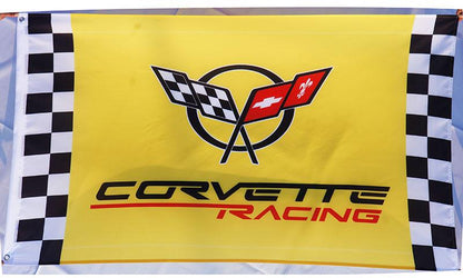 Chevrolet Corvette Flag-3x5 Checkered Banner-Metal Grommets