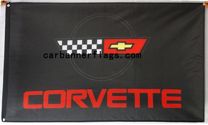 Chevrolet Corvette Flag-3x5 Checkered Banner-Metal Grommets
