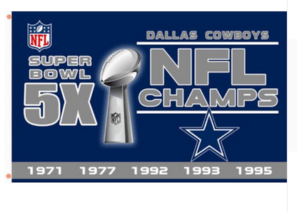 NFL Dallas Cowboys Flag-3x5 NFL Banner-100% polyester-Helmet-Champions