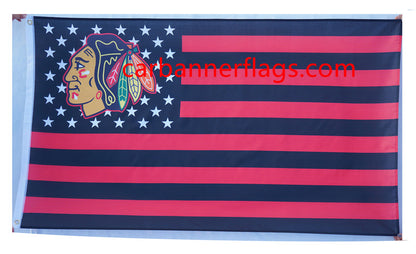 Chicago Blackhawks Flag-3x5Ft NHL Blackhawks Banner-100% polyester