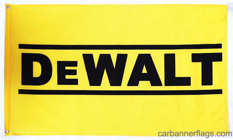 Dewalt Flag-3x5 FT-Black-100% polyester-2 Metal Grommets Banner-Yellow